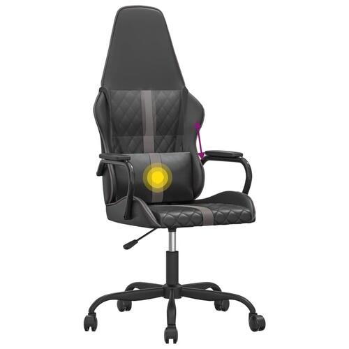 Gamingstol med massagefunktion kunstlæder sort og grå