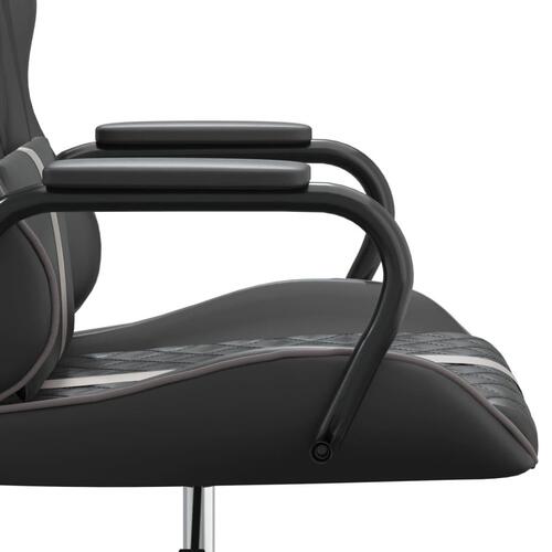 Gamingstol med massagefunktion kunstlæder sort og grå