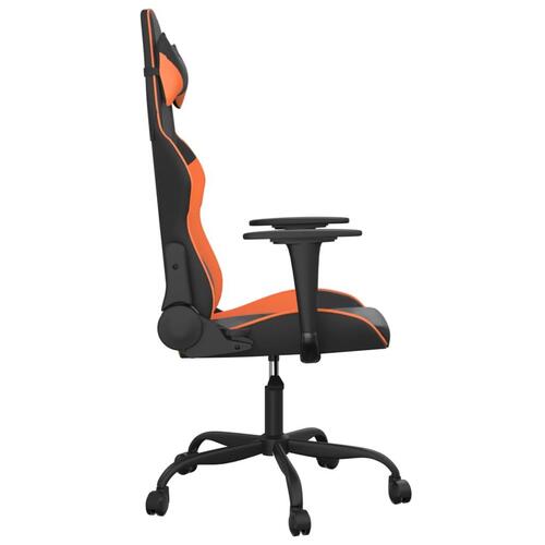 Gamingstol m. massagefunktion kunstlæder sort og orange