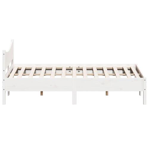 Sengeramme uden madras 160x200 cm massivt fyrretræ hvid