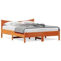 Sengeramme uden madras 160x200 cm massivt fyrretræ gyldenbrun
