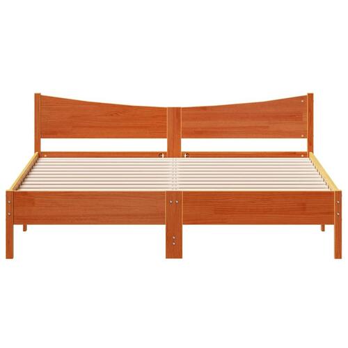 Sengeramme uden madras 200x200 cm massivt fyrretræ gyldenbrun