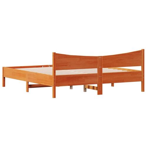 Sengeramme uden madras 200x200 cm massivt fyrretræ gyldenbrun