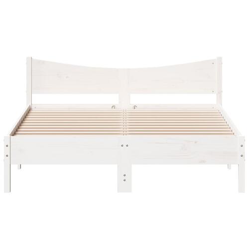 Sengeramme uden madras 150x200 cm massivt fyrretræ hvid