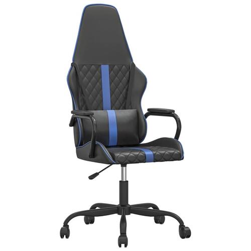 Gamingstol m. massagefunktion kunstlæder sort og blå