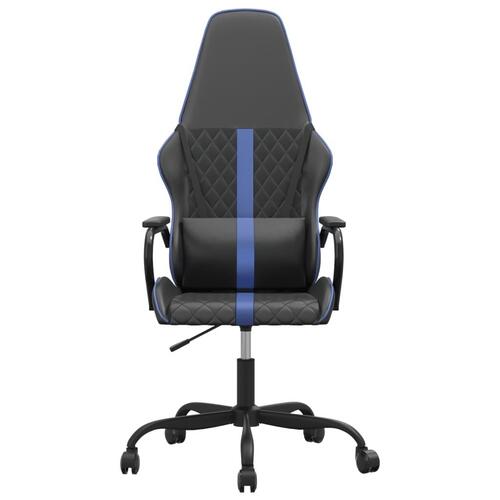 Gamingstol m. massagefunktion kunstlæder sort og blå