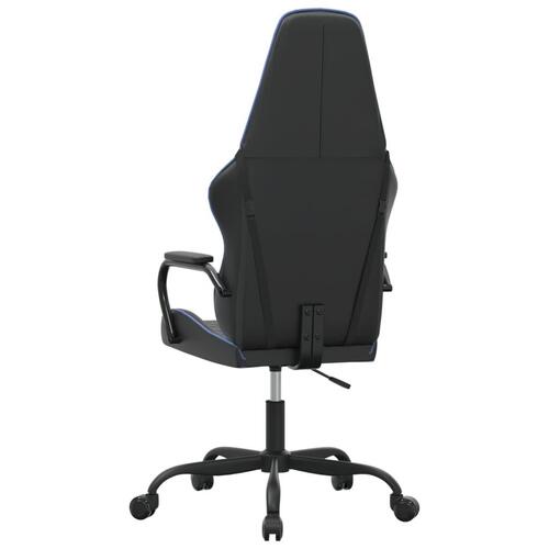 Gamingstol m. massagefunktion kunstlæder sort og blå