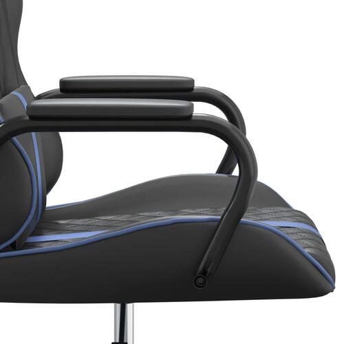 Gamingstol m. massagefunktion kunstlæder sort og blå