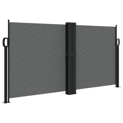 Sidemarkise 120x1200 cm sammenrullelig antracitgrå