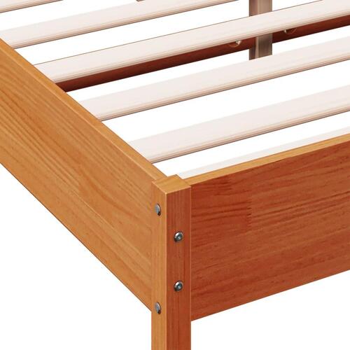 Sengeramme uden madras 150x200 cm massivt fyrretræ gyldenbrun