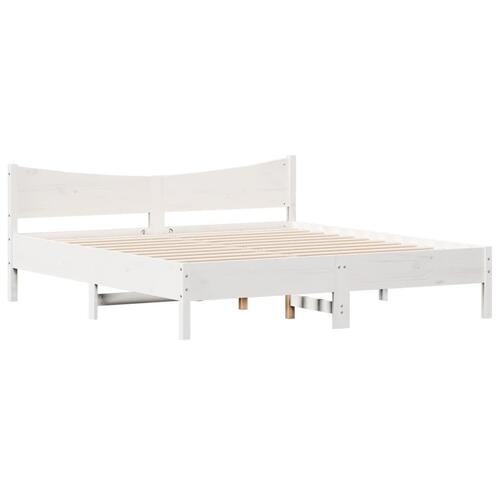 Sengeramme uden madras 180x200 cm massivt fyrretræ hvid