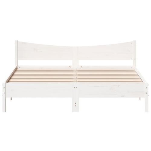 Sengeramme uden madras 180x200 cm massivt fyrretræ hvid