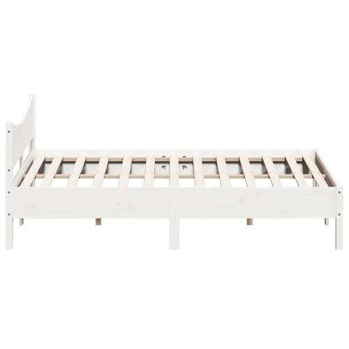 Sengeramme uden madras 180x200 cm massivt fyrretræ hvid