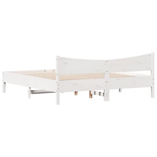 Sengeramme uden madras 180x200 cm massivt fyrretræ hvid