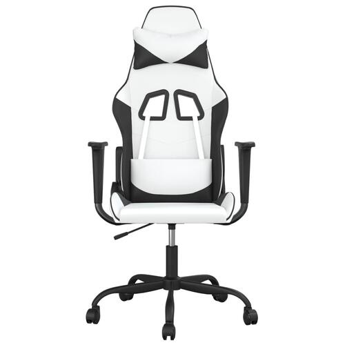 Gamingstol kunstlæder hvid og sort