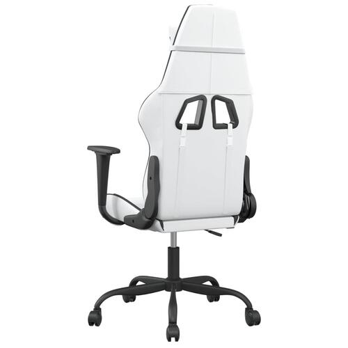 Gamingstol kunstlæder hvid og sort