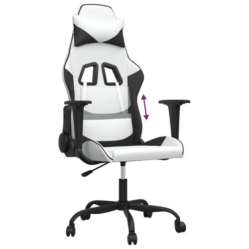 Gamingstol kunstlæder hvid og sort
