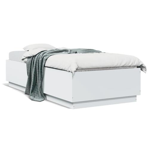 Sengeramme 90x200 cm konstrueret træ hvid
