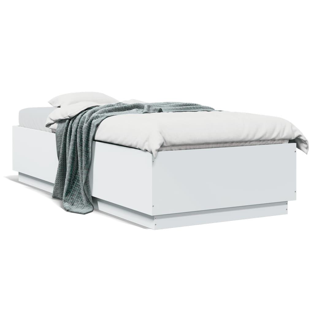 Sengeramme 90x200 cm konstrueret træ hvid
