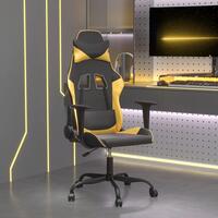 Gamingstol m. massagefunktion kunstlæder sort guldfarvet