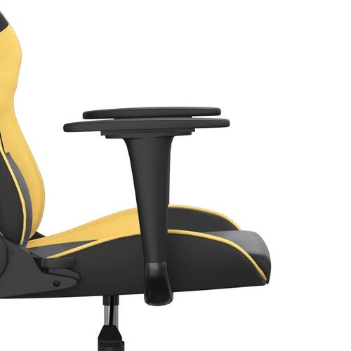 Gamingstol m. massagefunktion kunstlæder sort guldfarvet