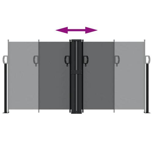 Sidemarkise 120x1200 cm sammenrullelig sort
