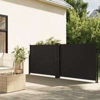 Sidemarkise 140x1200 cm sammenrullelig sort