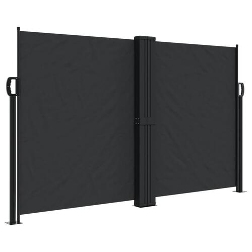 Sidemarkise 140x1200 cm sammenrullelig sort