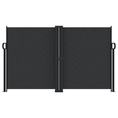 Sidemarkise 140x1200 cm sammenrullelig sort