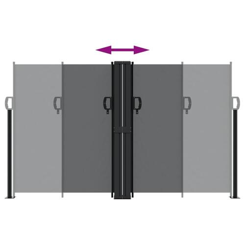Sidemarkise 140x1200 cm sammenrullelig sort