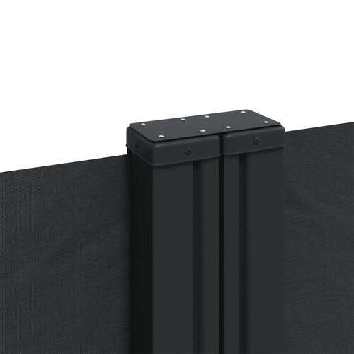 Sidemarkise 140x1200 cm sammenrullelig sort