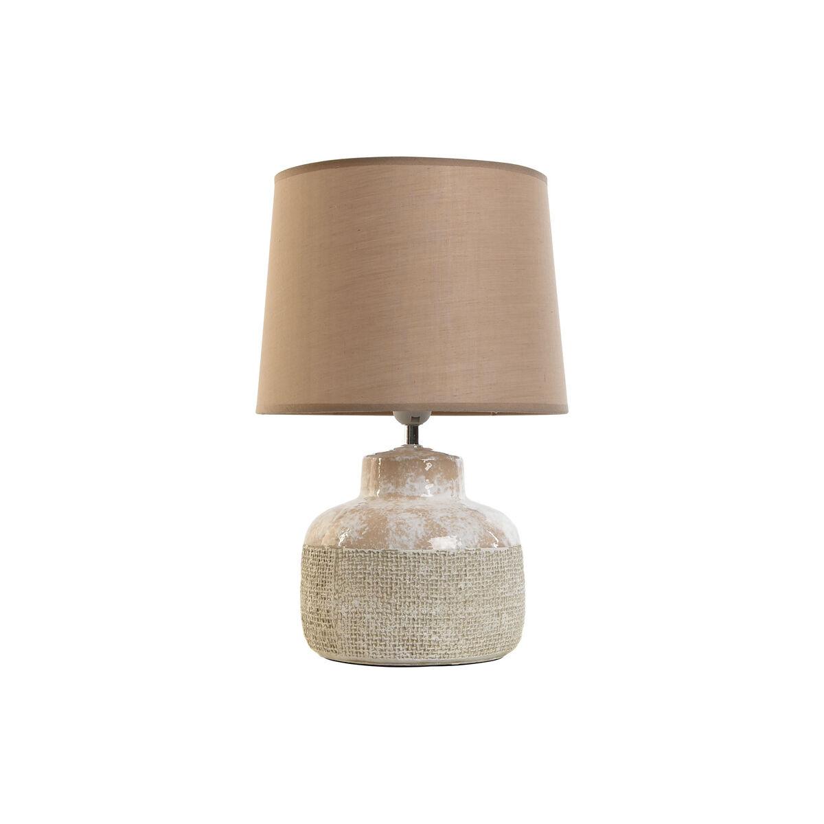 Bordlampe - brun/beige stentøj, 30 x 30 x 44 cm, E27