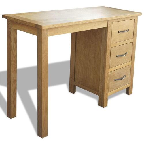 Skrivebord med 3 skuffer 106x40x75 cm massivt egetræ
