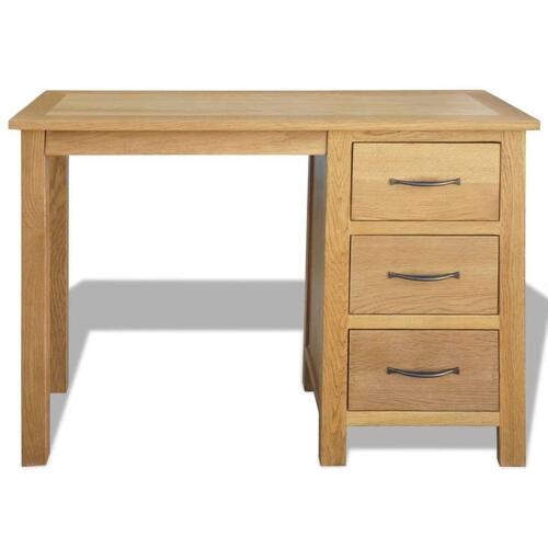 Skrivebord med 3 skuffer 106x40x75 cm massivt egetræ