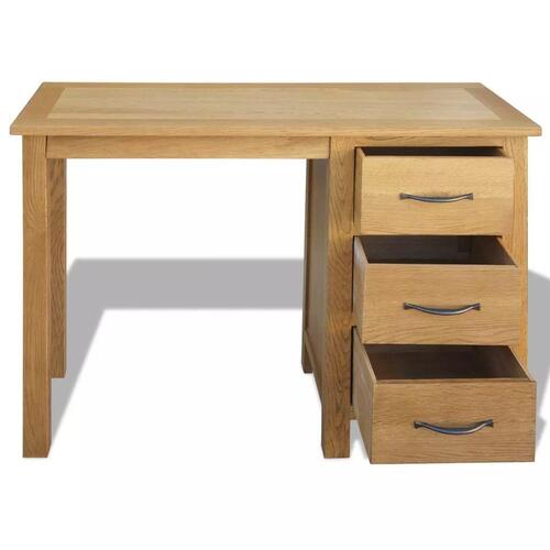 Skrivebord med 3 skuffer 106x40x75 cm massivt egetræ
