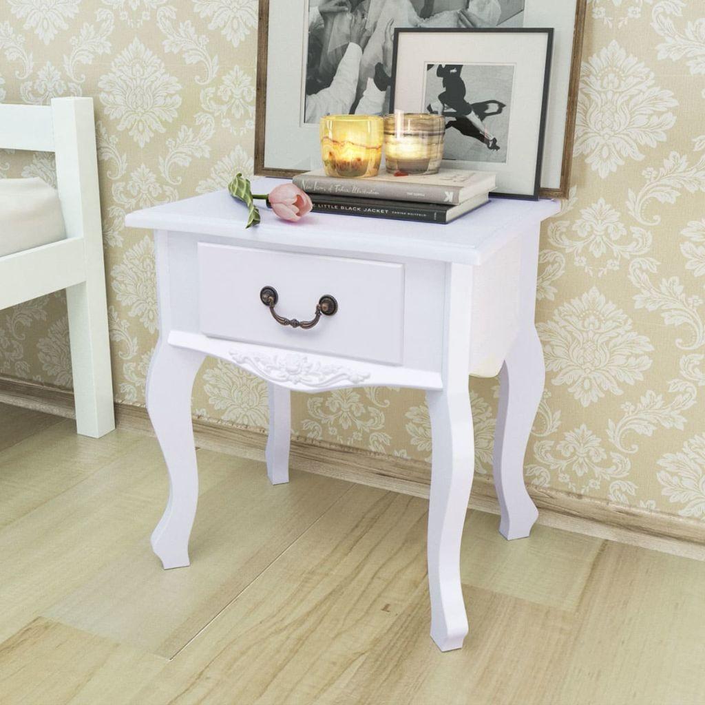Sengebord MDF hvid