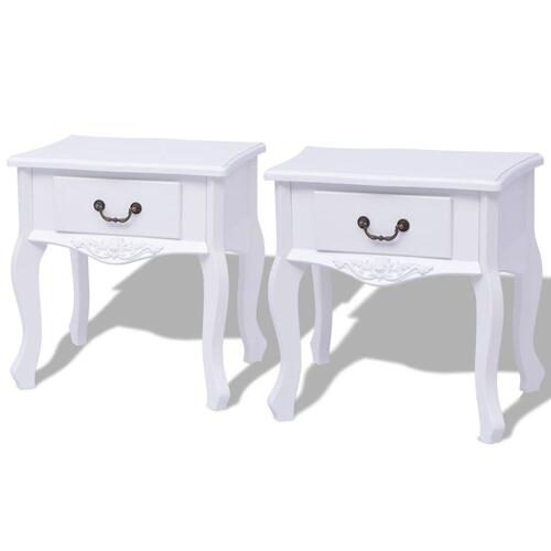 Sengeborde 2 stk. MDF hvid
