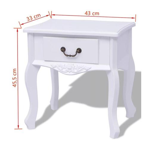 Sengeborde 2 stk. MDF hvid