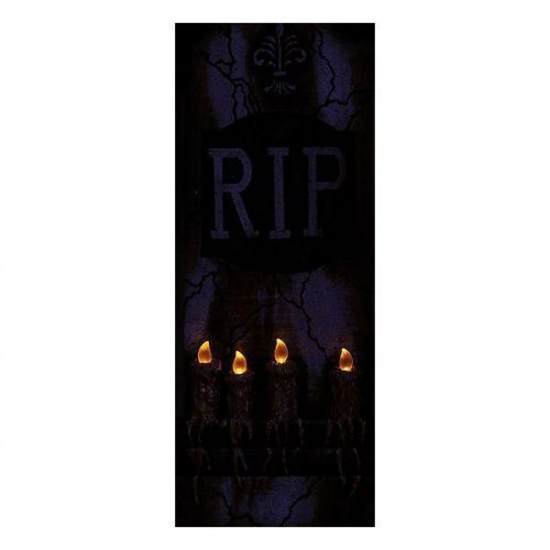 Halloween gravsten med lys - 93 × 42 cm