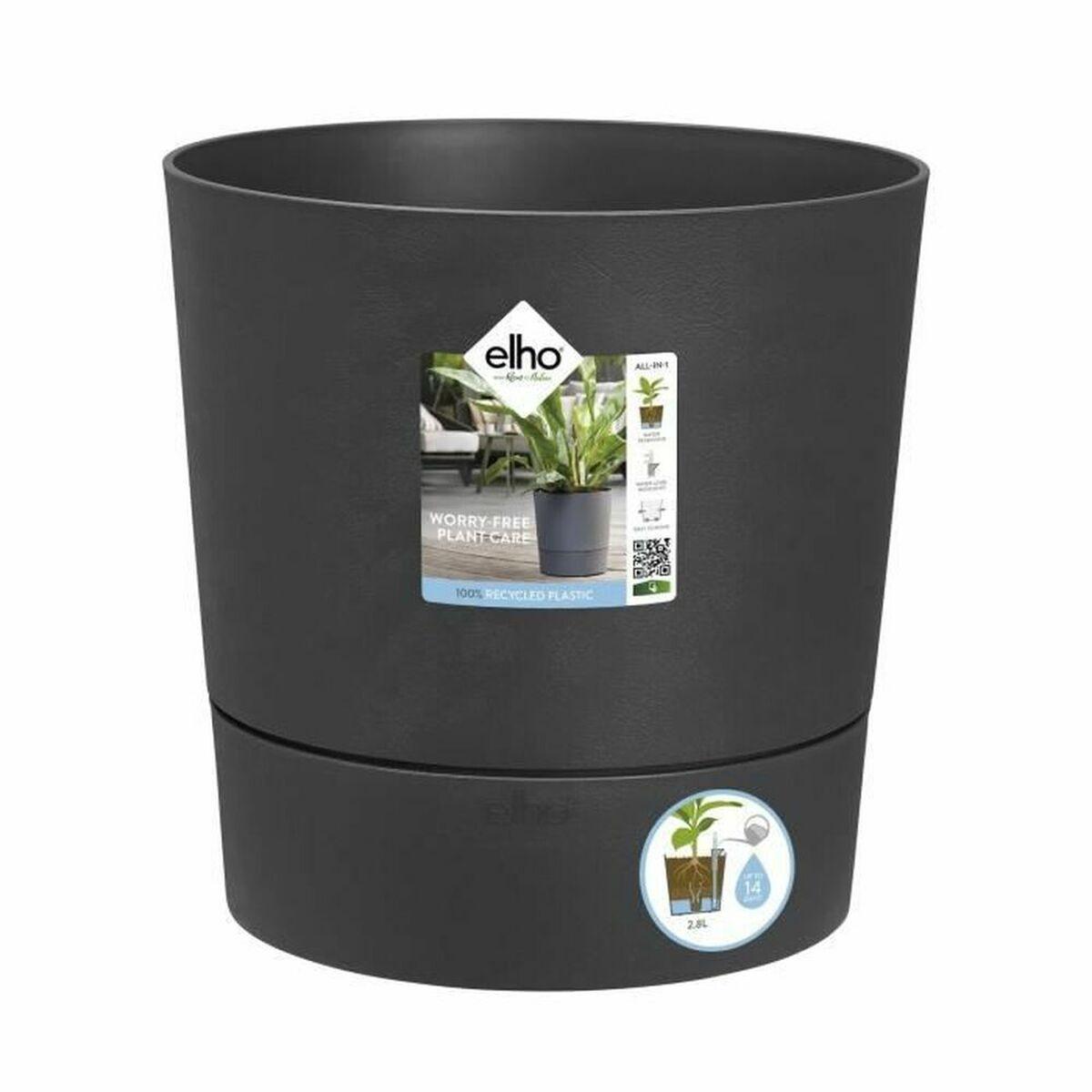 Elho - Krukke Greensense Aqua Care mørkegrå, 3 størrelser m. hjul - Ø29,5 x H29,1 cm