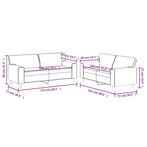 2 personers sofa kunstlæder cremefarvet