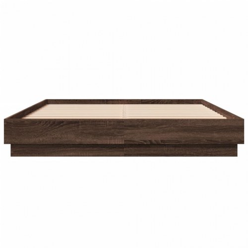 Sengestel 160x200 cm konstrueret træ brun eg