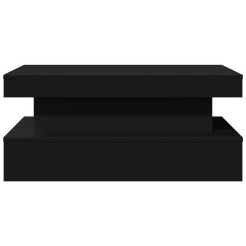 Sofabord med LED-lys 90x50x40 cm sort
