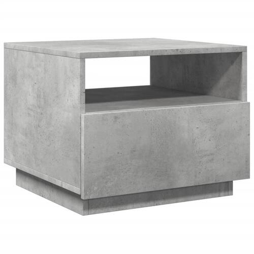 Sofabord med LED-lys 50x49x40 cm betongrå