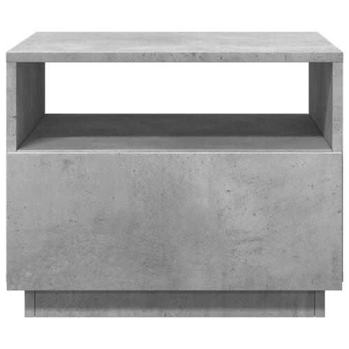 Sofabord med LED-lys 50x49x40 cm betongrå