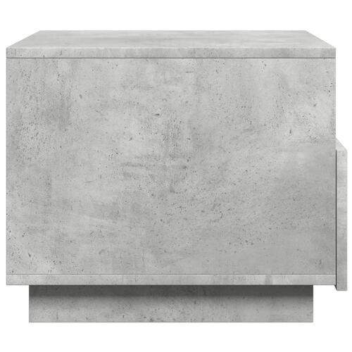 Sofabord med LED-lys 50x49x40 cm betongrå