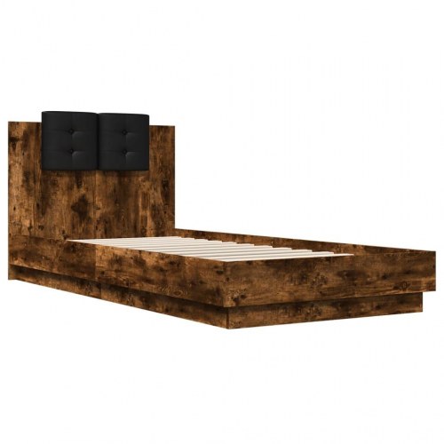 Sengeramme med sengegavl 90 x 200 cm - røget eg