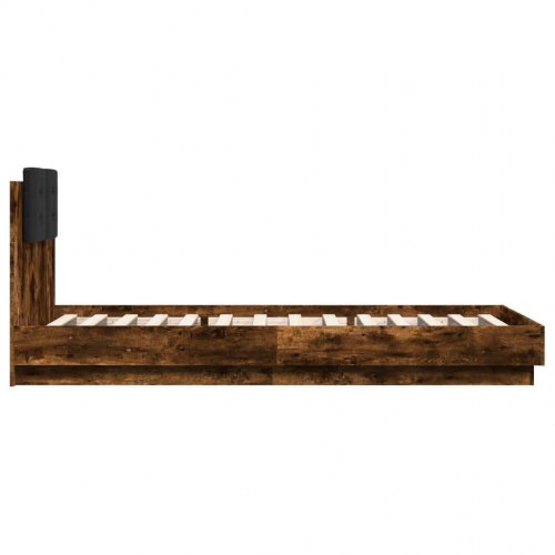 Sengeramme med sengegavl 90 x 200 cm - røget eg