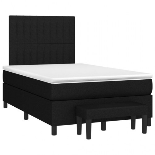 Kontinentalseng med madras 120×190 cm - stof, sort