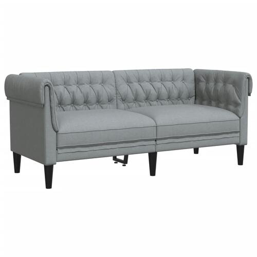 2-personers Chesterfield-sofa stof lysegrå